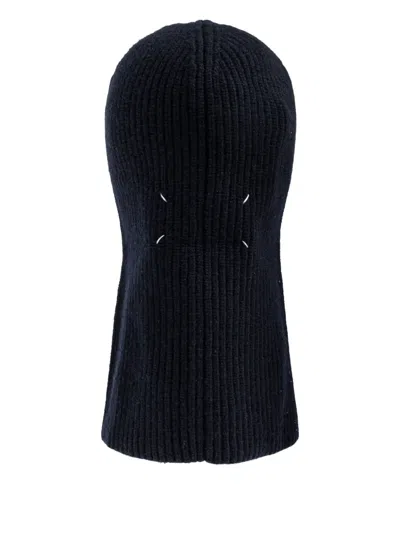 Maison Margiela Ribbed-knit Balaclava In Blue