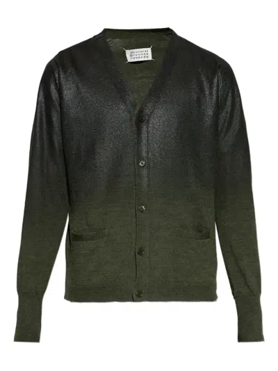 Maison Margiela Ribbed-knit Cardigan In Black