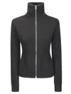 Maison Margiela Ribbed Knit Cardigan With High Turtleneck And Double-slider Zipper In Black