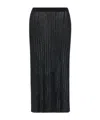 Maison Margiela Ribbed Knit Midi Skirt In Black