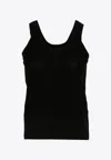 Maison Margiela Ribbed Knit Tank Top In Black