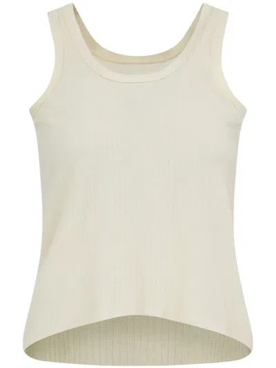 Maison Margiela Ribbed-knit Vest Top In 中性色