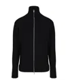 Maison Margiela Men Wool Blend Zipped Cardigan In Black