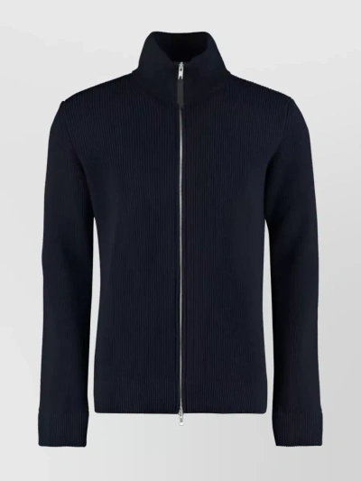 MAISON MARGIELA RIBBED KNIT ZIP-UP CARDIGAN