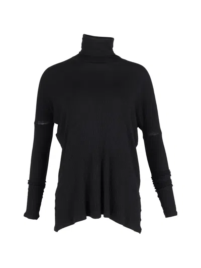 Pre-owned Maison Margiela Ribbed Oversized Turtleneck Sweater In Black