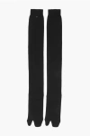 Maison Margiela Ribbed Solid Color Tabi Long Socks In Black