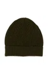 Maison Margiela Ribbed Wool Beanie In Green