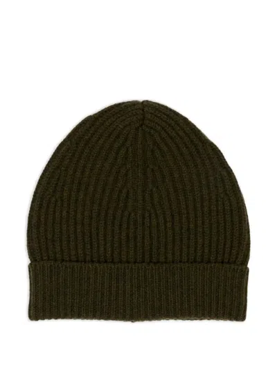 Maison Margiela Ribbed Wool Beanie In Green