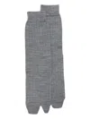 Maison Margiela Ribbed Wool Socks In Gray