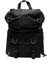 Maison Margiela Structured Black Bucket Bag With Adjustable Straps And Silver Accents In Black