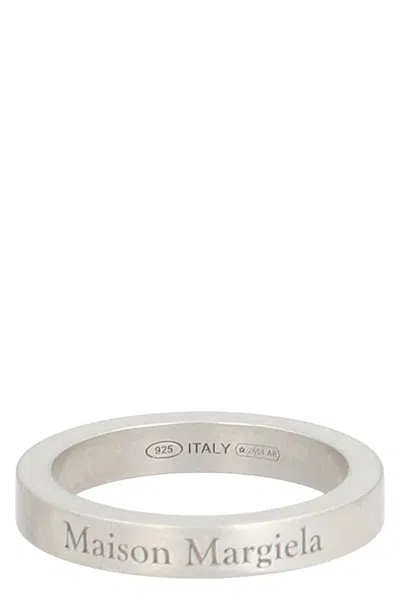 Maison Margiela Ring With Logo In Metallic
