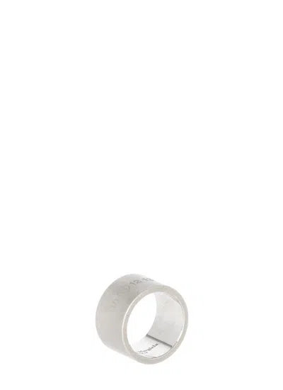 Maison Margiela Ring With Numeric Logo In Metallic