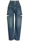 Maison Margiela High-waisted Black Denim Jeans With Relaxed Straight-leg Fit In Blue