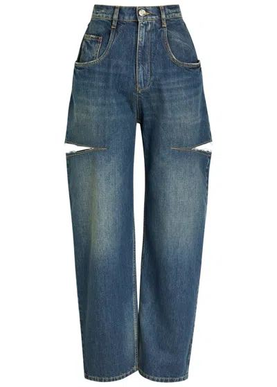 MAISON MARGIELA MAISON MARGIELA RIPPED BARREL-LEG JEANS