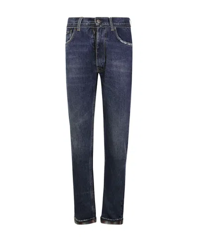 Maison Margiela Ripped Straight-leg Jeans In Black