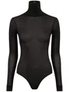 Maison Margiela Maison Martin Margiela Women Body Collo Alto Semitrasparente In Black