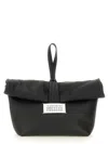 Maison Margiela Rectangular Leather Clutch Loop Handle In Black