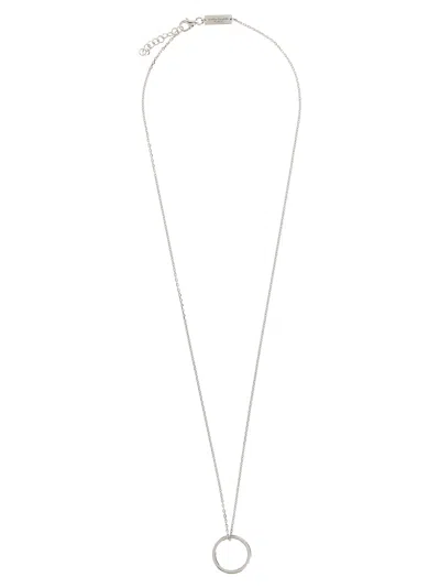 Maison Margiela Rolò Chain Ring Pendant Necklace In Silver