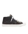 Maison Margiela Black Leather And Canvas New Evolution Sneakers In Black