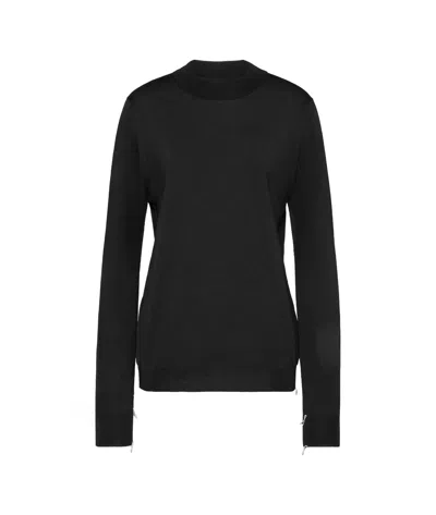 Maison Margiela Round-neck And Long-sleeved Sweater In Black
