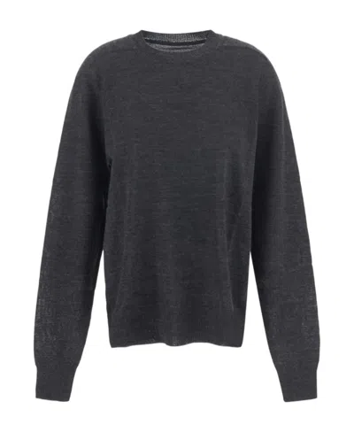 Maison Margiela Round Neck Knit Jumper In Black