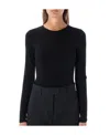 Maison Margiela Round-neck Long-sleeve Bodysuit In Black