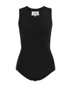 Maison Margiela Round-neck Sleeveless Bodysuit In Black