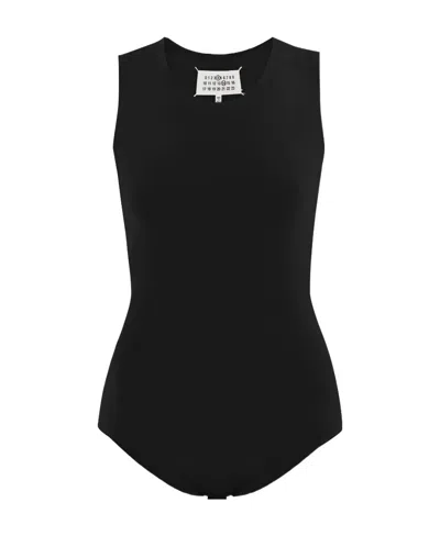Maison Margiela Black Viscose Bodysuit