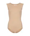 Maison Margiela Natural Crewneck Bodysuit In Nude