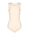 Maison Margiela Four-stitch Sleeveless Bodysuit In White