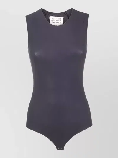 Maison Margiela Round Neck Sleeveless Stretch Body In Gray