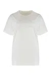 Maison Margiela Cotton Round Neck T-shirt With Short Sleeves In White
