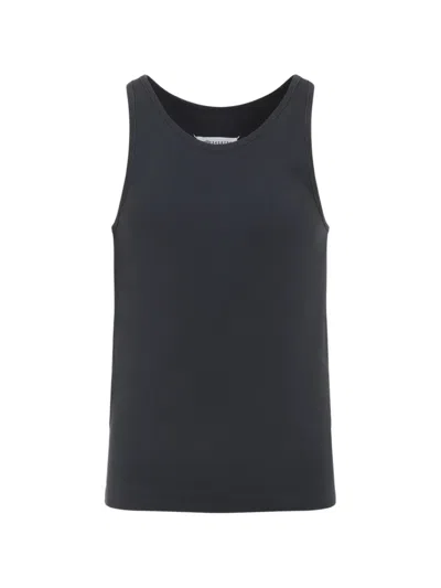 Maison Margiela Ami Paris Grey Contrasted Adc Merino Wool Polo In Black