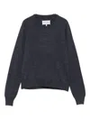 Maison Margiela Lightweight Wool Crewneck Long Sleeve Sweater In Blue