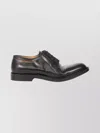 Maison Margiela Round Toe Lace-up Leather Shoes With Flat Sole In Black
