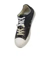Maison Margiela Black Leather And Canvas New Evolution Sneakers In Black