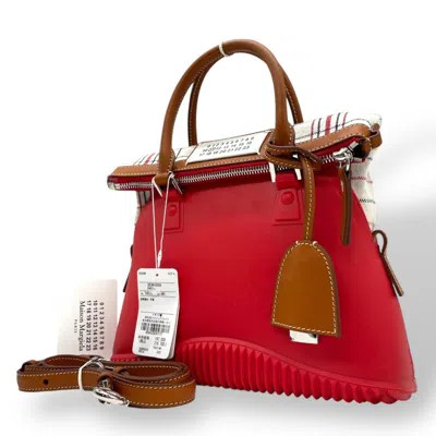 Pre-owned Maison Margiela Rubber Canvas Leather Handbag Shoulder Bag ()