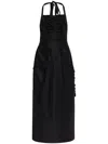 Maison Margiela Layered Halterneck Overdress Ruffled Detailing In Black