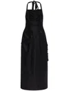 Maison Margiela Layered Halterneck Overdress Ruffled Detailing In Black