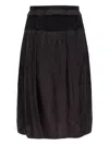 Maison Margiela Ruffled Midi Skirt In Black