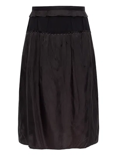 Maison Margiela Ruffled Midi Skirt In Black