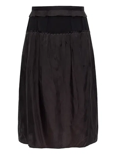 Maison Margiela Ruffled Midi Skirt Black