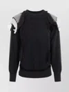 Maison Margiela Ruffled Sweatshirt Featuring Contrasting Stitching In Black