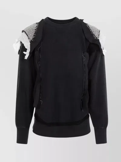 MAISON MARGIELA RUFFLED SWEATSHIRT FEATURING CONTRASTING STITCHING