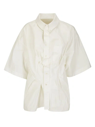 Maison Margiela Runched Collared Short In White
