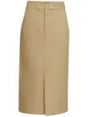 Maison Margiela Cotton Gabardine Midi Skirt Skirts Beige In Brown