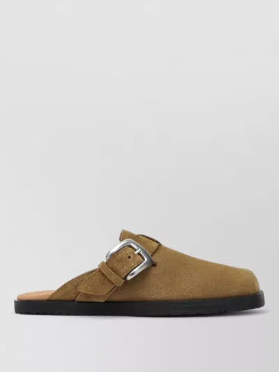 Maison Margiela Tabi Daily Suede Flat Mules In Brown