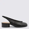 Maison Margiela Split-toe Leather Mules With Low Block Heel In Black