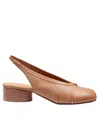 Maison Margiela Tabi Slingback In Leather Color In Brown