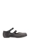 Maison Margiela Leather Tabi Strap Ballerina Flats In Black
